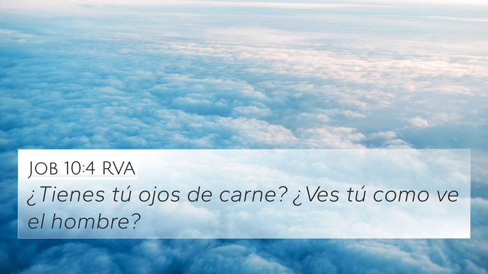 Job 10:4 RVA 4K Wallpaper - ¿Tienes tú ojos de carne? ¿Ves tú como ve el - 4K Wallpaper Bible Verse