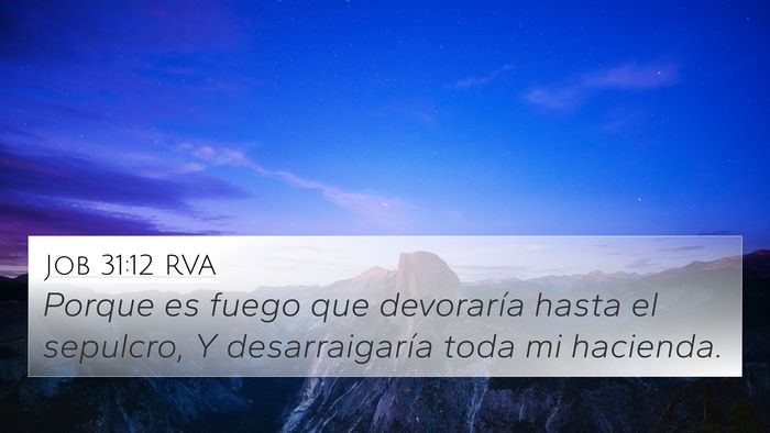 Job 31:12 RVA 4K Wallpaper - Porque es fuego que devoraría hasta el sepulcro, - 4K Wallpaper Bible Verse