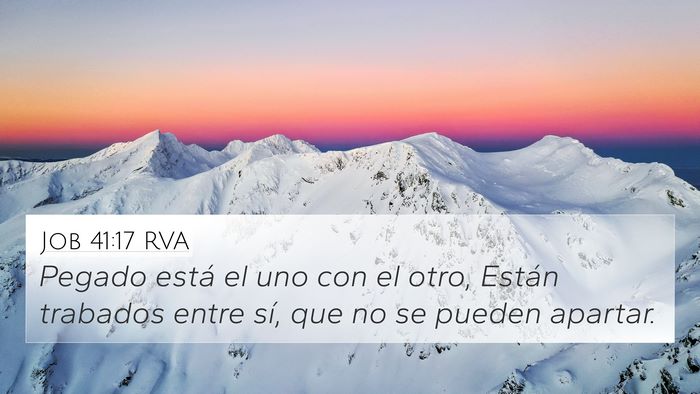 Job 41:17 RVA 4K Wallpaper - Pegado está el uno con el otro, Están trabados - 4K Wallpaper Bible Verse