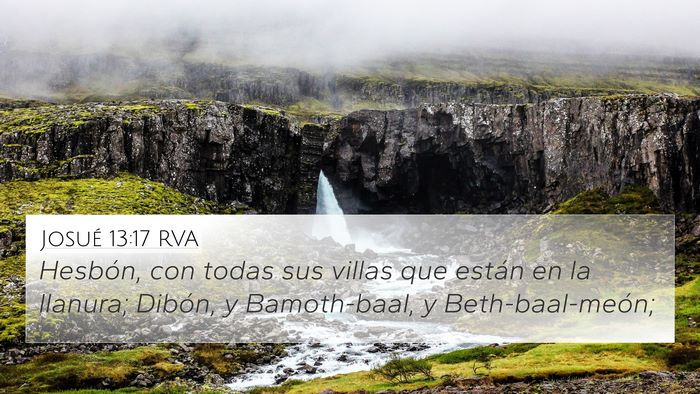 Josué 13:17 RVA 4K Wallpaper - Hesbón, con todas sus villas que están en la - 4K Wallpaper Bible Verse