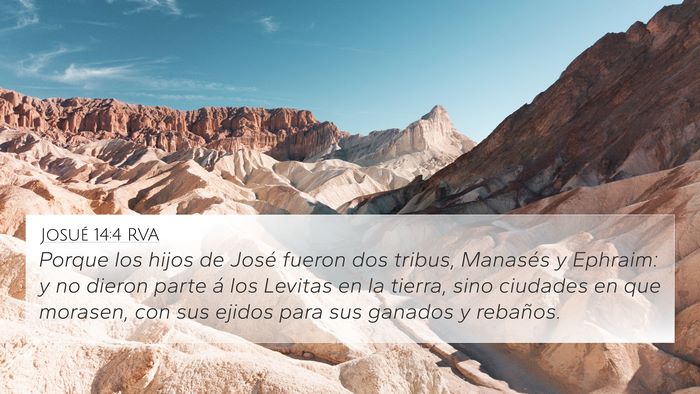 Josué 14:4 RVA 4K Wallpaper - Porque los hijos de José fueron dos tribus, - 4K Wallpaper Bible Verse