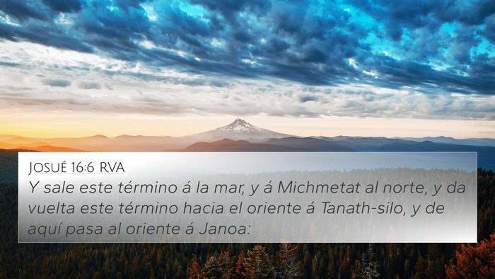 Josué 16:6 RVA 4K Wallpaper - Y sale este término á la mar, y á Michmetat al - 4K Wallpaper Bible Verse
