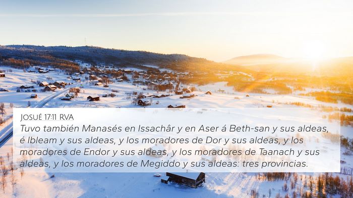 Josué 17:11 RVA 4K Wallpaper - Tuvo también Manasés en Issachâr y en Aser á - 4K Wallpaper Bible Verse