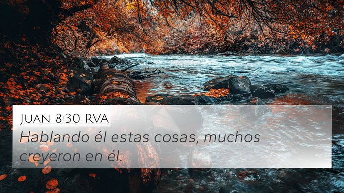Juan 8:30 RVA Bible Verse Image