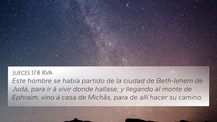 Jueces 17:8 RVA Bible Verse Image