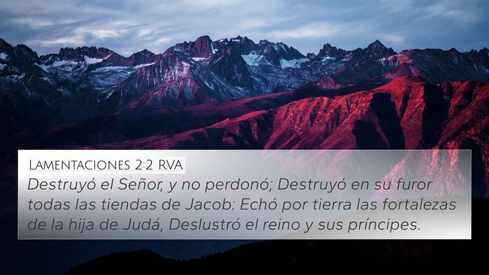 Lamentaciones 2:2 RVA Bible Verse Image