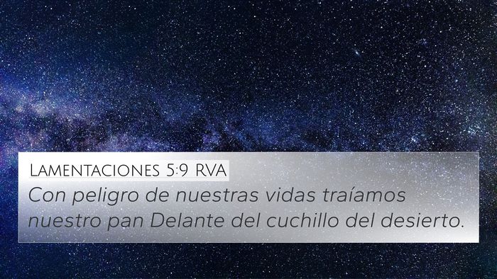 Lamentaciones 5:9 RVA Bible Verse Image