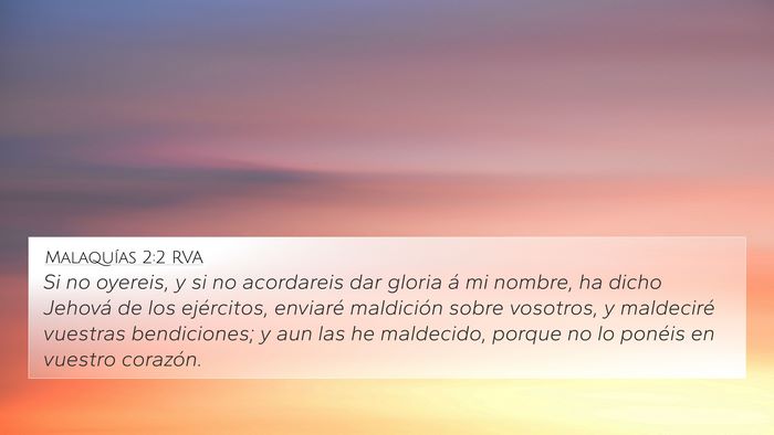 Malaquías 2:2 RVA Bible Verse Image