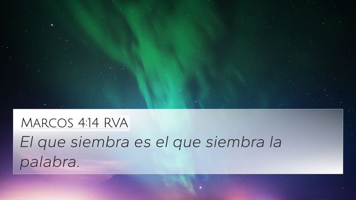 Marcos 4:14 RVA 4K Wallpaper - El que siembra es el que siembra la - 4K Wallpaper Bible Verse