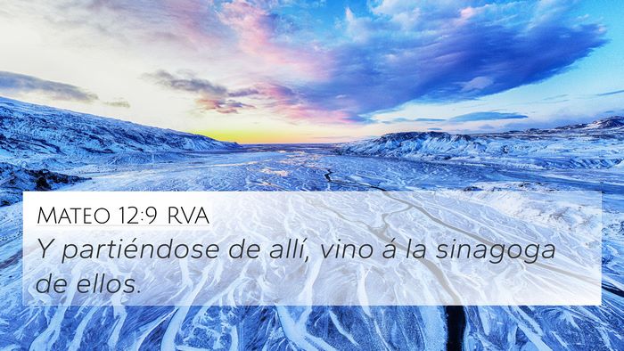 Mateo 12:9 RVA 4K Wallpaper - Y partiéndose de allí, vino á la sinagoga de - 4K Wallpaper Bible Verse