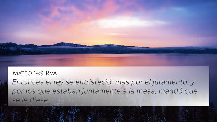 Mateo 14:9 RVA Bible Verse Image