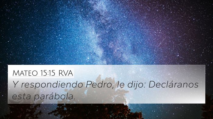 Mateo 15:15 RVA Bible Verse Image