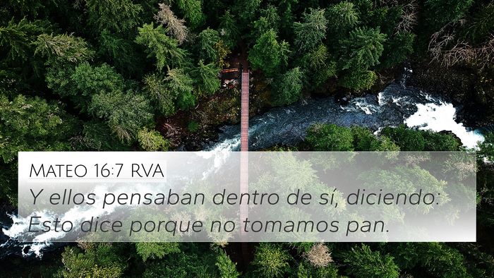 Mateo 16:7 RVA 4K Wallpaper - Y ellos pensaban dentro de sí, diciendo: Esto - 4K Wallpaper Bible Verse