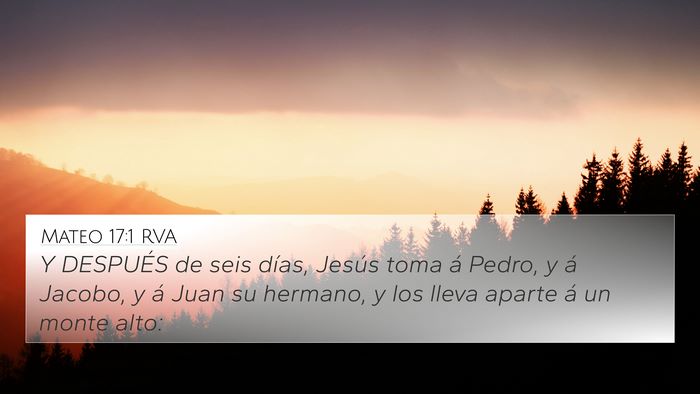 Mateo 17:1 RVA Bible Verse Image