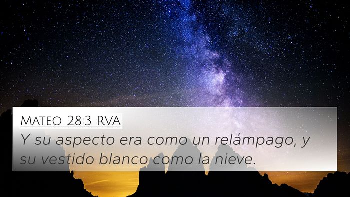 Mateo 28:3 RVA Bible Verse Image