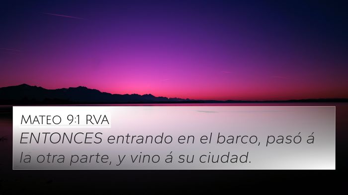 Mateo 9:1 RVA Bible Verse Image