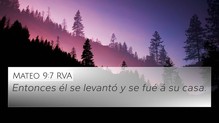 Mateo 9:7 RVA 4K Wallpaper - Entonces él se levantó y se fué á su - 4K Wallpaper Bible Verse