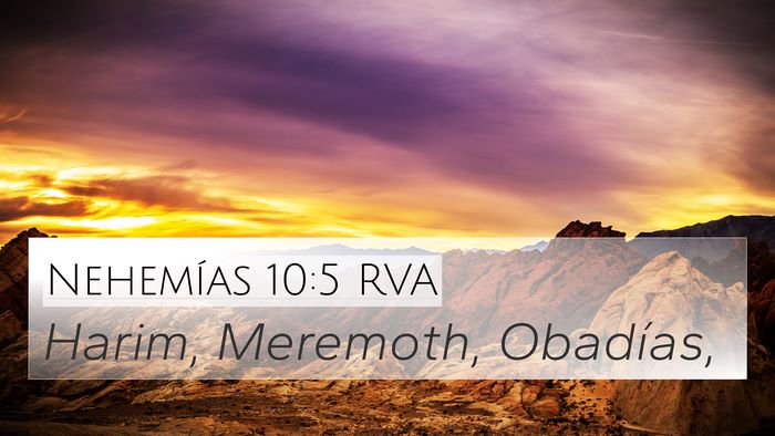 Nehemías 10:5 RVA Bible Verse Image