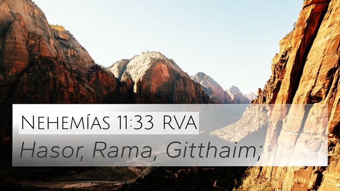 Nehemías 11:33 RVA 4K Wallpaper - Hasor, Rama, - 4K Wallpaper Bible Verse