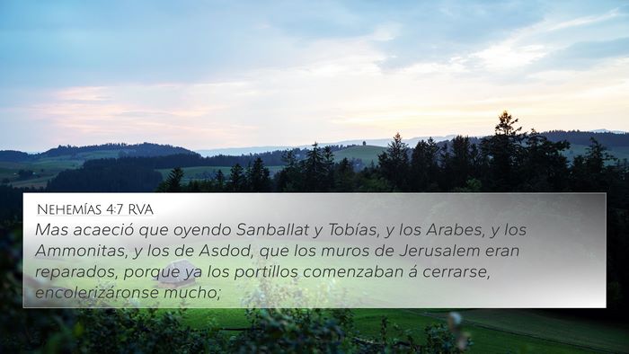 Nehemías 4:7 RVA Bible Verse Image