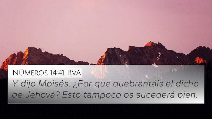 Números 14:41 RVA 4K Wallpaper - Y dijo Moisés: ¿Por qué quebrantáis el dicho - 4K Wallpaper Bible Verse