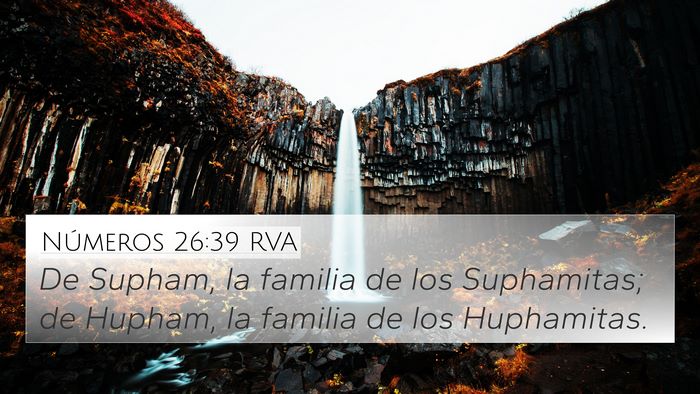 Números 26:39 RVA 4K Wallpaper - De Supham, la familia de los Suphamitas; de - 4K Wallpaper Bible Verse