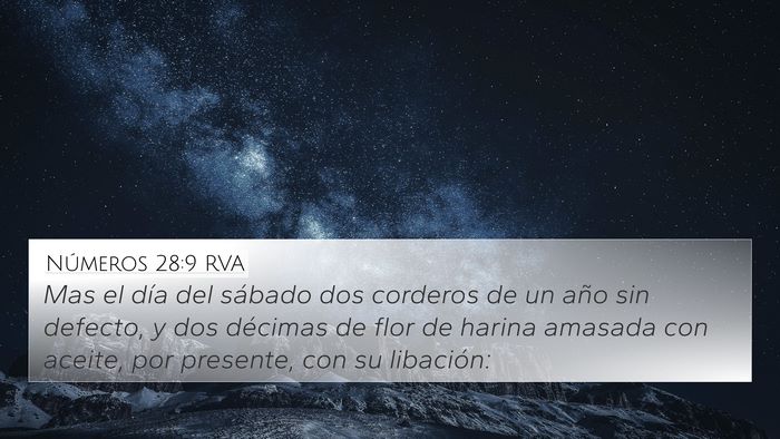 Números 28:9 RVA 4K Wallpaper - Mas el día del sábado dos corderos de un año - 4K Wallpaper Bible Verse