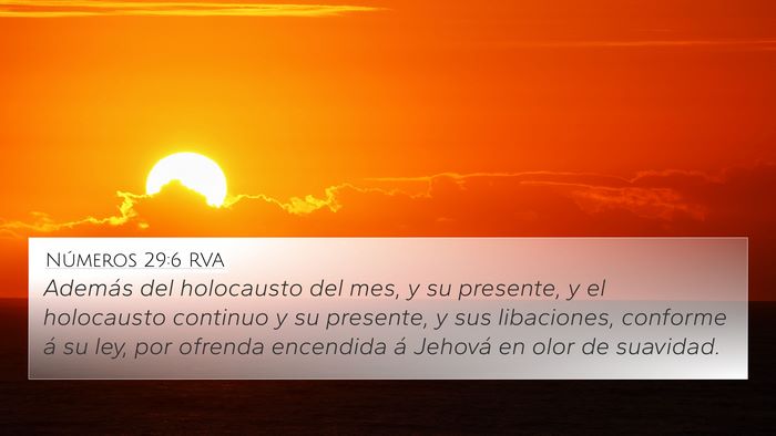 Números 29:6 RVA 4K Wallpaper - Además del holocausto del mes, y su presente, y - 4K Wallpaper Bible Verse