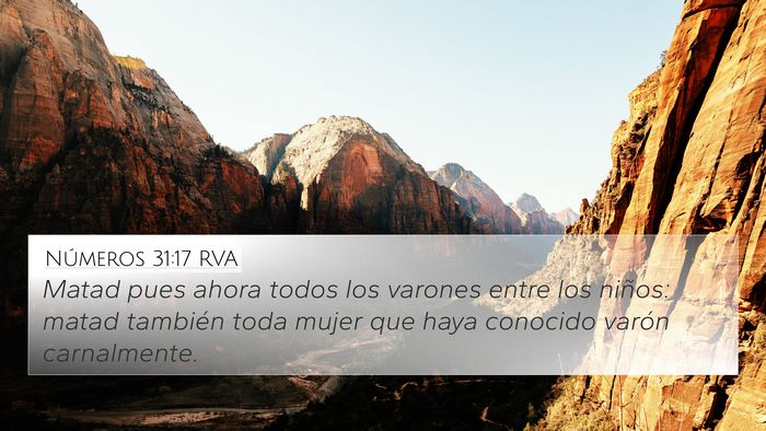 Números 31:17 RVA Bible Verse Image