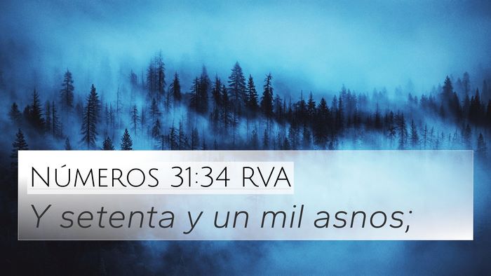 Números 31:34 RVA 4K Wallpaper - Y setenta y un mil - 4K Wallpaper Bible Verse