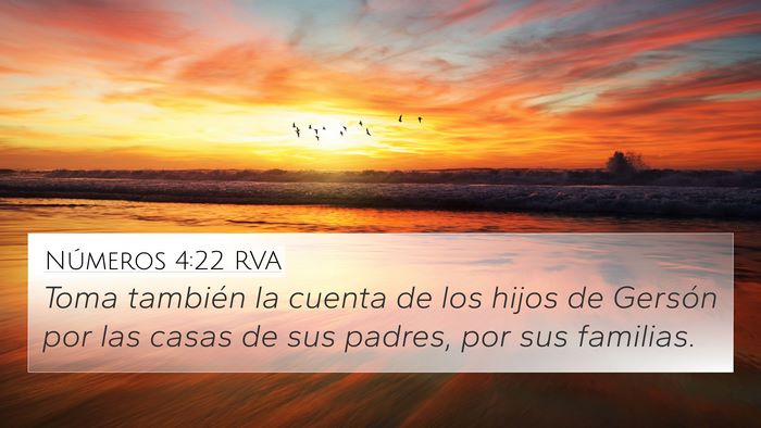Números 4:22 RVA 4K Wallpaper - Toma también la cuenta de los hijos de Gersón - 4K Wallpaper Bible Verse