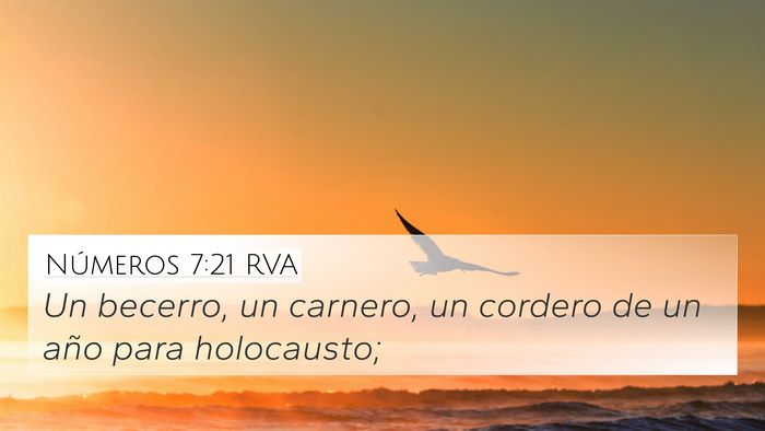 Números 7:21 RVA 4K Wallpaper - Un becerro, un carnero, un cordero de un año - 4K Wallpaper Bible Verse
