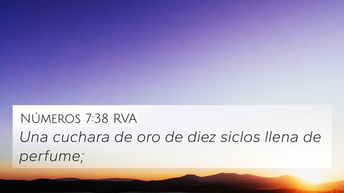 Números 7:38 RVA 4K Wallpaper - Una cuchara de oro de diez siclos llena de - 4K Wallpaper Bible Verse