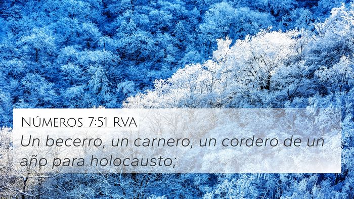 Números 7:51 RVA 4K Wallpaper - Un becerro, un carnero, un cordero de un año - 4K Wallpaper Bible Verse
