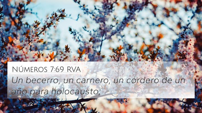 Números 7:69 RVA 4K Wallpaper - Un becerro, un carnero, un cordero de un año - 4K Wallpaper Bible Verse