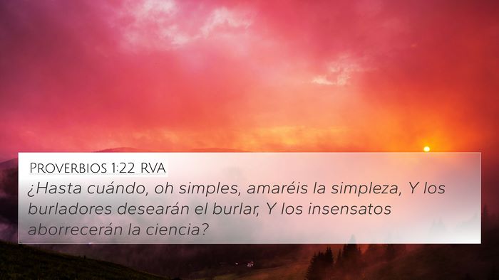 Proverbios 1:22 RVA Bible Verse Image
