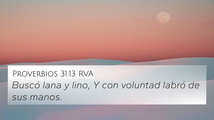 Proverbios 31:13 RVA Bible Verse Image