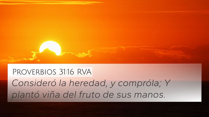 Proverbios 31:16 RVA Bible Verse Image