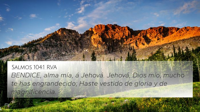 Salmos 104:1 RVA 4K Wallpaper - BENDICE, alma mía, á Jehová. Jehová, Dios - 4K Wallpaper Bible Verse