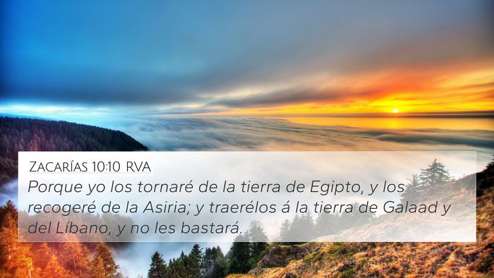 Zacarías 10:10 RVA Bible Verse Image