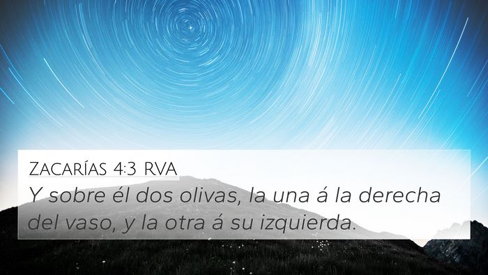 Zacarías 4:3 RVA 4K Wallpaper - Y sobre él dos olivas, la una á la derecha del - 4K Wallpaper Bible Verse
