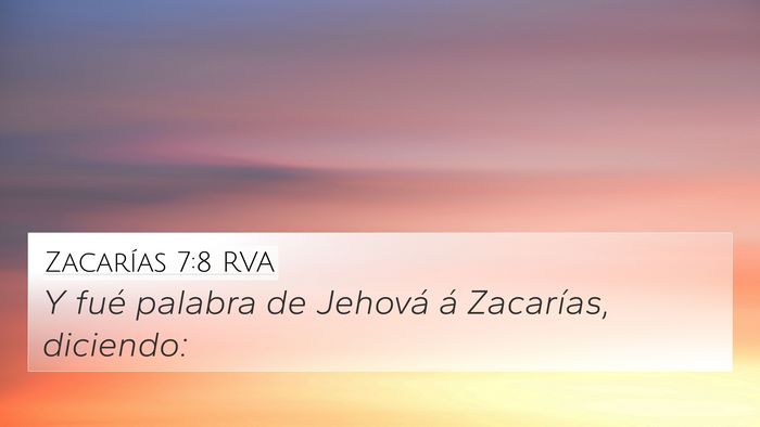 Zacarías 7:8 RVA Bible Verse Image