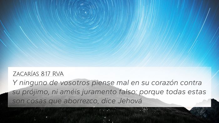 Zacarías 8:17 RVA Bible Verse Image