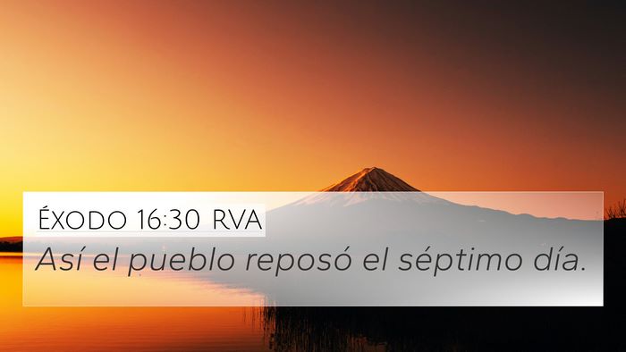 Éxodo 16:30 RVA 4K Wallpaper - Así el pueblo reposó el séptimo - 4K Wallpaper Bible Verse
