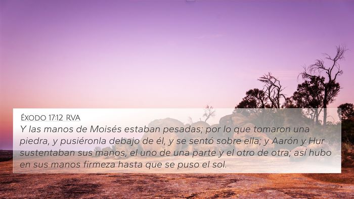 Éxodo 17:12 RVA Bible Verse Image