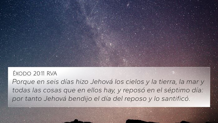 Éxodo 20:11 RVA Bible Verse Image
