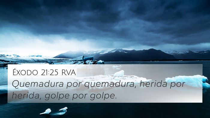 Éxodo 21:25 RVA 4K Wallpaper - Quemadura por quemadura, herida por herida, golpe - 4K Wallpaper Bible Verse