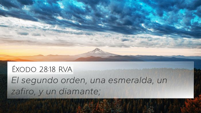 Éxodo 28:18 RVA Bible Verse Image