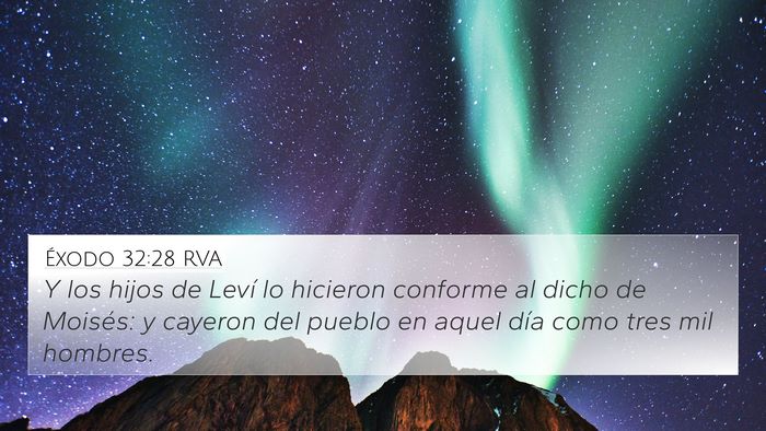 Éxodo 32:28 RVA Bible Verse Image