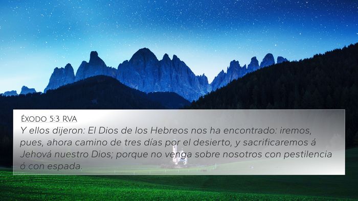Éxodo 5:3 RVA Bible Verse Image